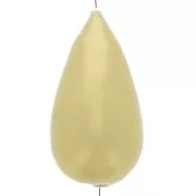 30x16mm Papier mâché pear bead metallic effect - Gold x1