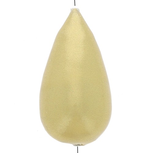 30x16mm Papier mâché pear bead metallic effect - Gold x1