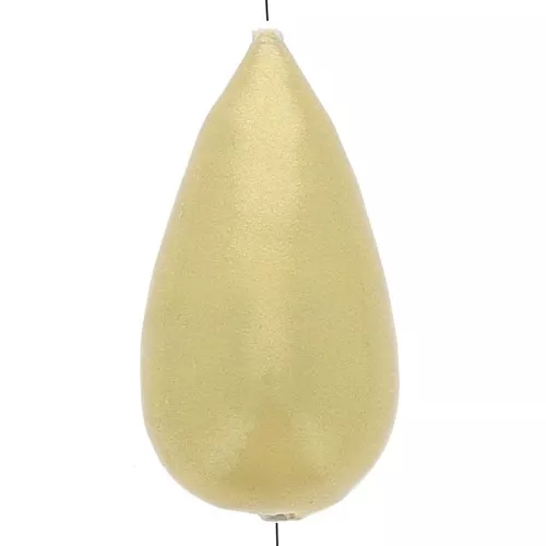 30x16mm Papier mâché pear bead metallic effect - Gold x1
