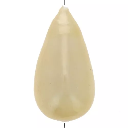 30x16mm Papier mâché pear bead metallic effect - Light Glold x1