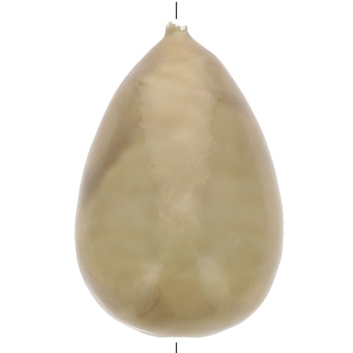 33x22mm Papier mâché pear bead metallic effect - Golden x1