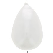 33x22mm Papier mâché pear bead metallic effect - Pearly white x1