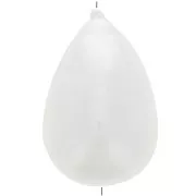 33x22mm Papier mâché pear bead metallic effect - Pearly white x1