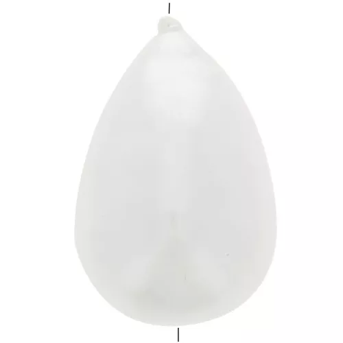 33x22mm Papier mâché pear bead metallic effect - Pearly white x1