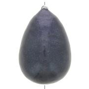 33x22mm Papier mâché pear bead metallic effect - Black x1|raw }}