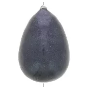 33x22mm Papier mâché pear bead metallic effect - Black x1