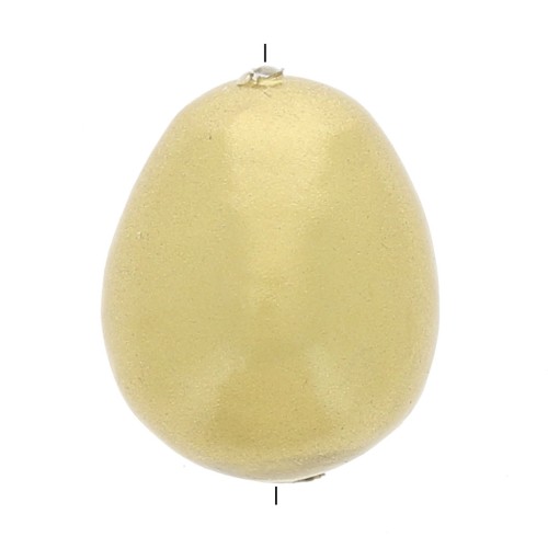 24x18mm Irregular papier-mâché drop bead - Gold x1