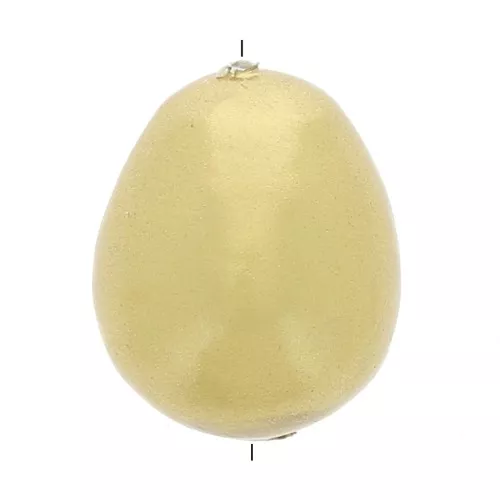 24x18mm Irregular papier-mâché drop bead - Gold x1
