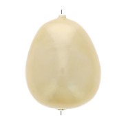 24x18mm Irregular papier-mâché drop bead - Light Gold x1