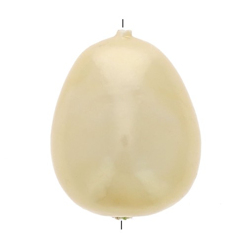 24x18mm Irregular papier-mâché drop bead - Light Gold x1