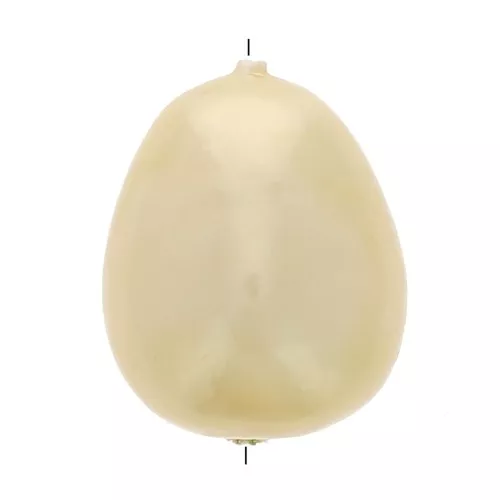 24x18mm Irregular papier-mâché drop bead - Light Gold x1