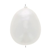 24x18mm Irregular papier-mâché drop bead - Pearlescent white x1