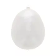 24x18mm Irregular papier-mâché drop bead - Pearlescent white x1