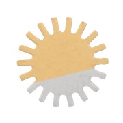 6mm Stainless steel 316L stick-on Sun elements - Gold x4