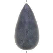 30x16mm Papier mâché pear bead metallic effect - Black x1
