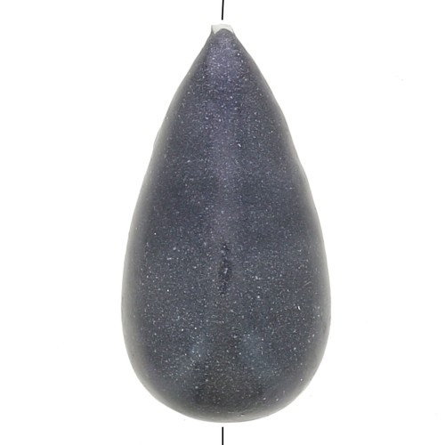 30x16mm Papier mâché pear bead metallic effect - Black x1