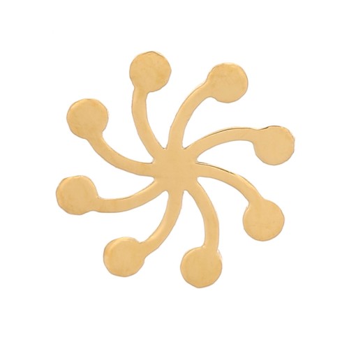 6mm Stainless steel 316L stick-on Small flower elements - Gold x4