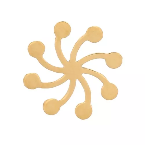 6mm Stainless steel 316L stick-on Small flower elements - Gold x4