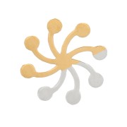 6mm Stainless steel 316L stick-on Small flower elements - Gold x4