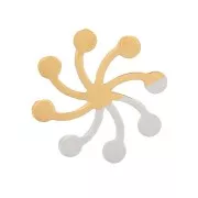 6mm Stainless steel 316L stick-on Small flower elements - Gold x4