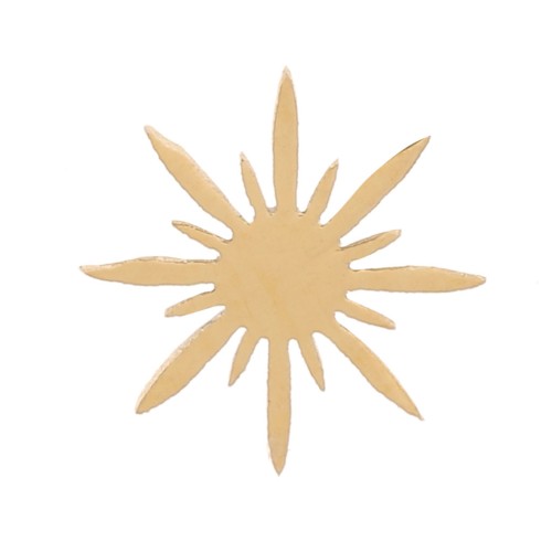 5mm Stainless steel 316L North star elements to stick on - Gold x4