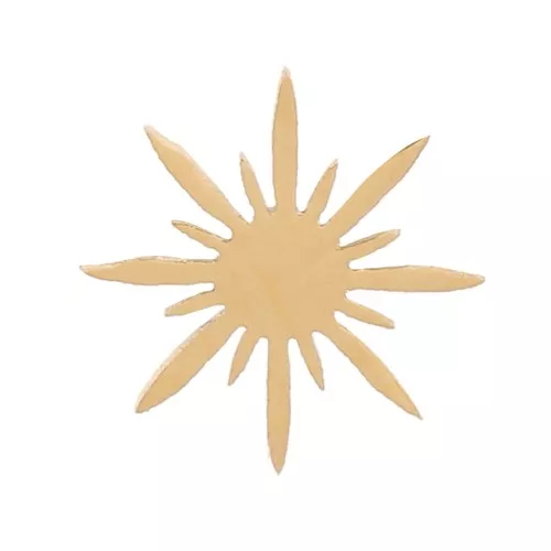 5mm Stainless steel 316L North star elements to stick on - Gold x4
