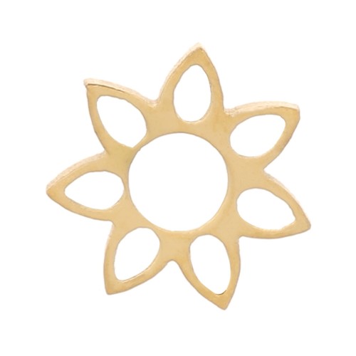 5mm 316L stainless steel stick-on recessed flange elements - Gold x4