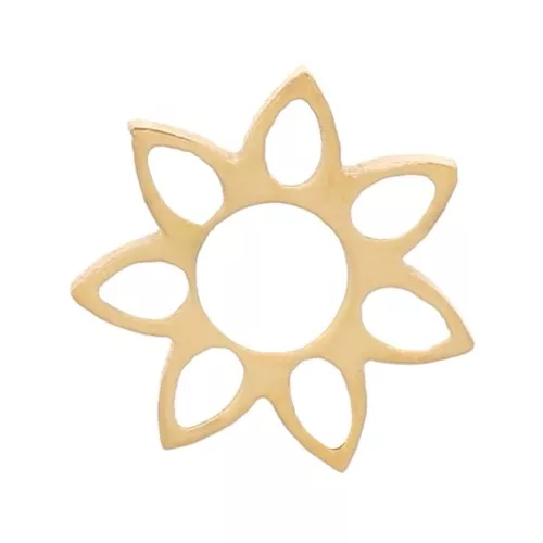 5mm 316L stainless steel stick-on recessed flange elements - Gold x4