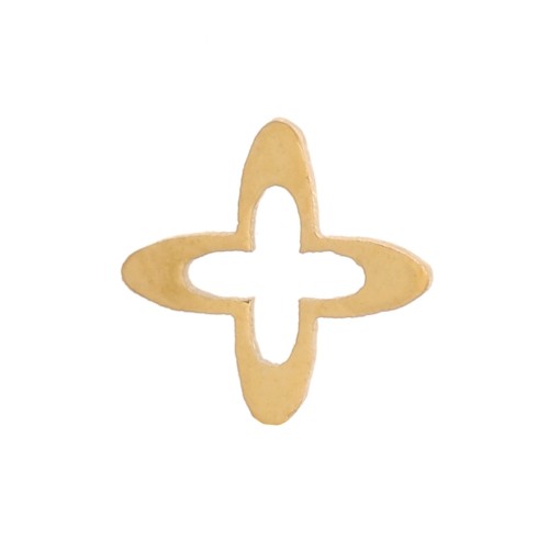 5mm Stainless steel 316L Stick-on Hollow cross elements - Gold x4