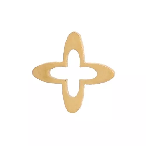 5mm Stainless steel 316L Stick-on Hollow cross elements - Gold x4