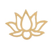 4x6mm Stainless steel 316L Stick-on Hollow lotus flower elements - Gold x4|raw }}