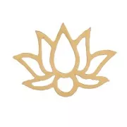 4x6mm Stainless steel 316L Stick-on Hollow lotus flower elements - Gold x4