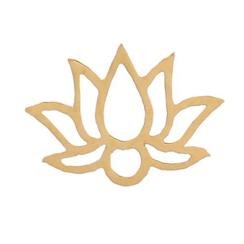 4x6mm Stainless steel 316L Stick-on Hollow lotus flower elements - Gold x4