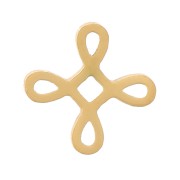 6mm 316L stainless steel Stick-on Chinese knot elements - Gold x4