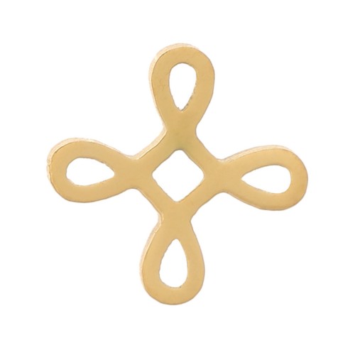 6mm 316L stainless steel Stick-on Chinese knot elements - Gold x4