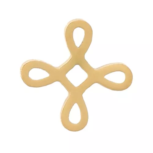 6mm 316L stainless steel Stick-on Chinese knot elements - Gold x4