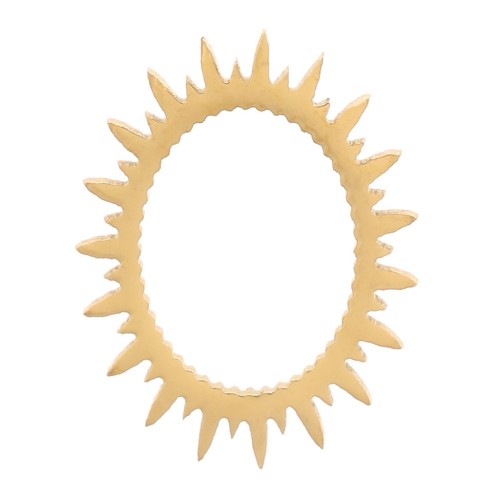9x7mm Stainless steel 316L Oval sun stick-on elements - Gold x4