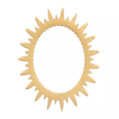9x7mm Stainless steel 316L Oval sun stick-on elements - Gold x4