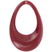 45x30mm Hollow drop pendant in opaque acrylic - Burgundy x1|raw }}