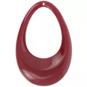 45x30mm Hollow drop pendant in opaque acrylic - Burgundy x1