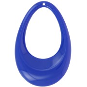 45x30mm Hollow drop pendant in opaque acrylic - Lapis blue x1|raw }}