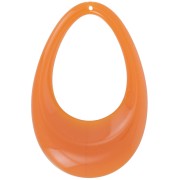 45x30mm Hollow drop pendant in opaque acrylic - Amber x1|raw }}