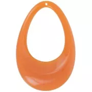 45x30mm Hollow drop pendant in opaque acrylic - Amber x1