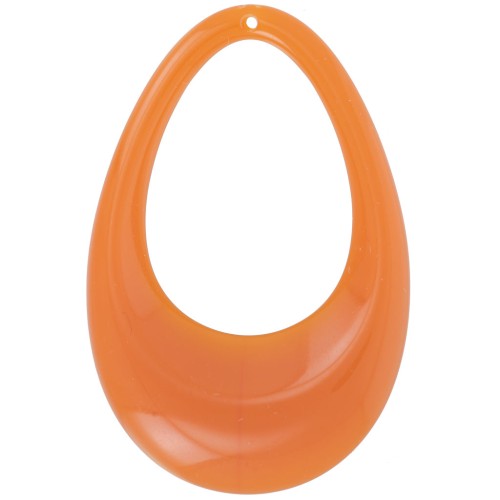 45x30mm Hollow drop pendant in opaque acrylic - Amber x1