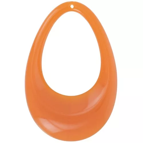 45x30mm Hollow drop pendant in opaque acrylic - Amber x1
