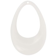 45x30mm Hollow drop pendant in opaque acrylic - Cream x1|raw }}