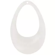 45x30mm Hollow drop pendant in opaque acrylic - Cream x1