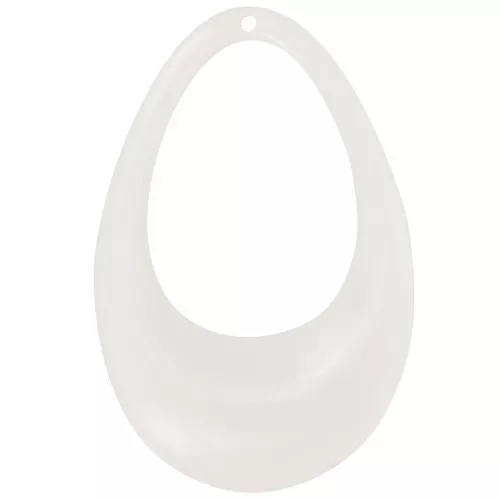 45x30mm Hollow drop pendant in opaque acrylic - Cream x1