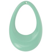 45x30mm Hollow drop pendant in opaque acrylic - Sage x1|raw }}