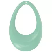 45x30mm Hollow drop pendant in opaque acrylic - Sage x1